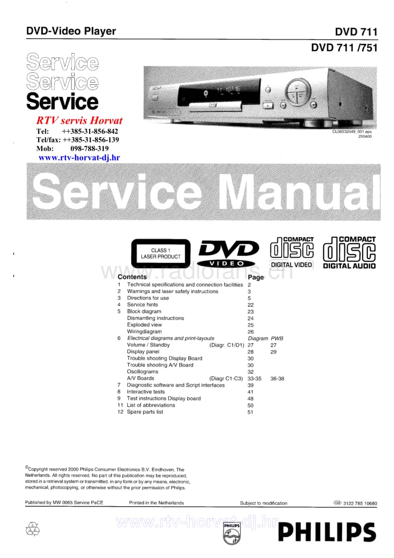 Philips-DVD-711-Service-Manual电路原理图.pdf_第1页