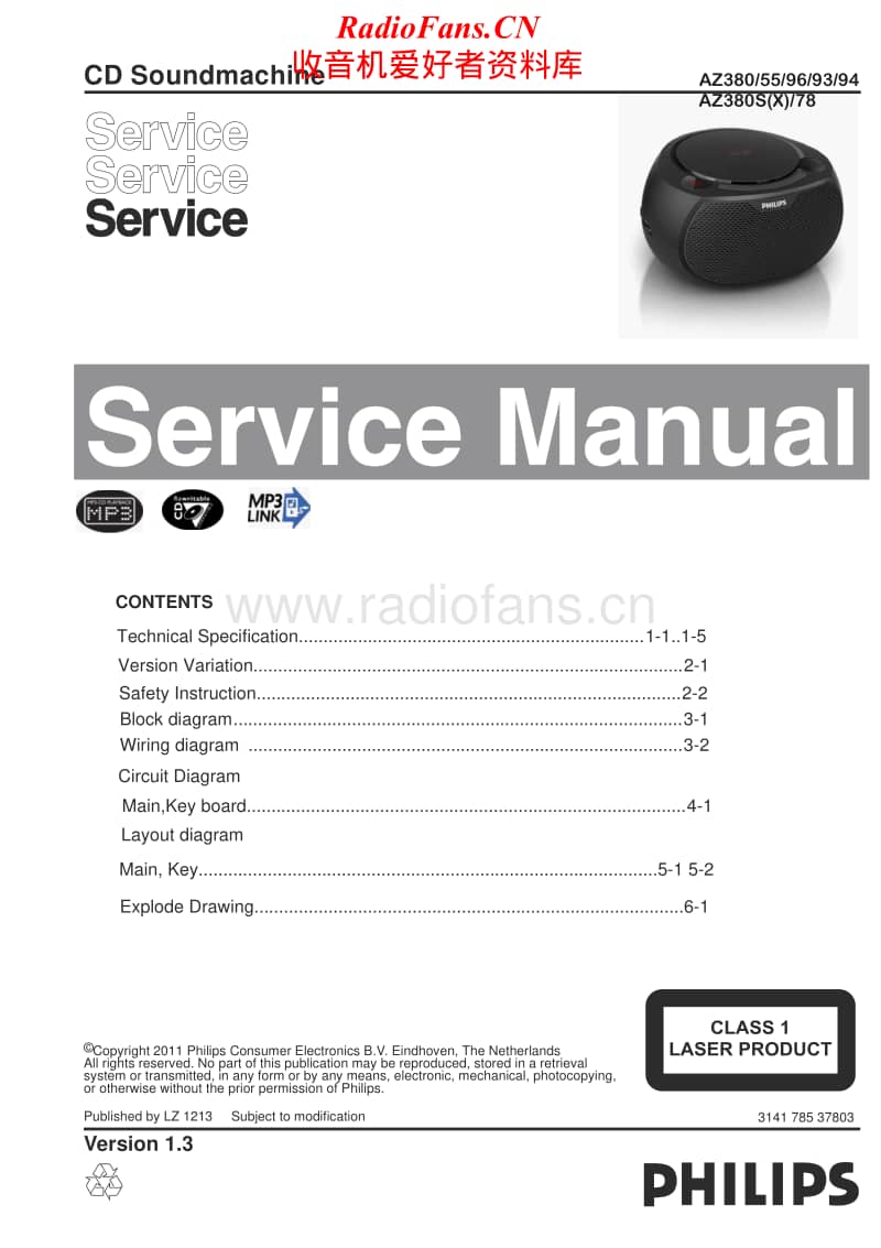 Philips-AZ-380-S-Service-Manual电路原理图.pdf_第1页