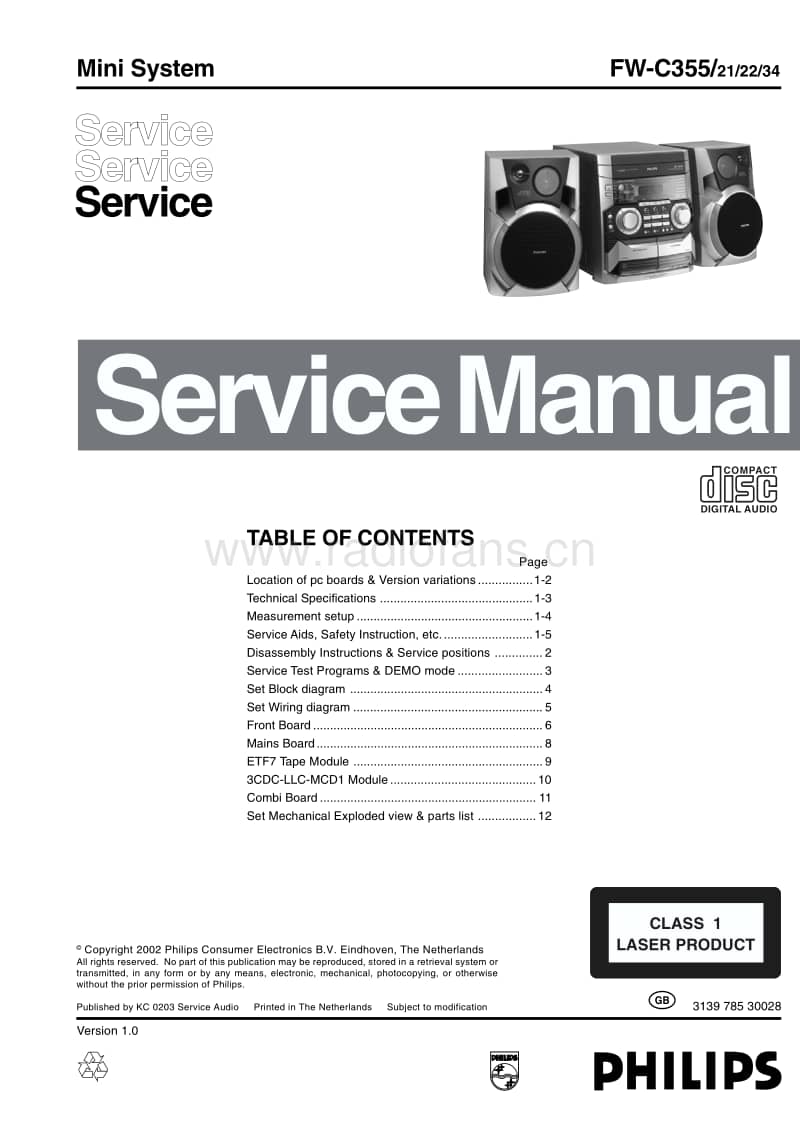 Philips-FWC-355-Service-Manual电路原理图.pdf_第1页