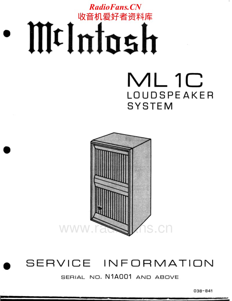 McIntosh-ML-1C-Service-Manual电路原理图.pdf_第1页