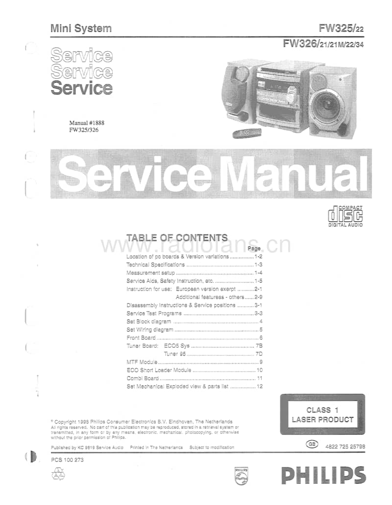 Philips-FW-325-Service-Manual电路原理图.pdf_第1页