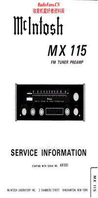 McIntosh-MX-115-Service-Manual电路原理图.pdf