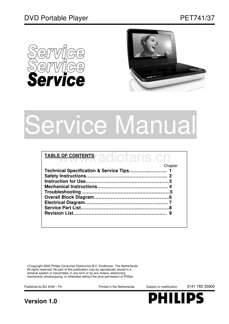 Philips-PET-741-Service-Manual电路原理图.pdf_第1页