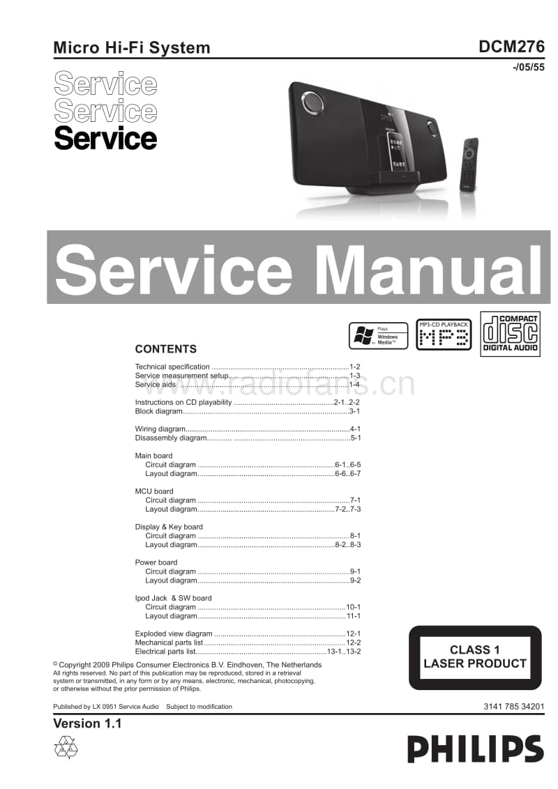Philips-DCM-276-Service-Manual电路原理图.pdf_第1页