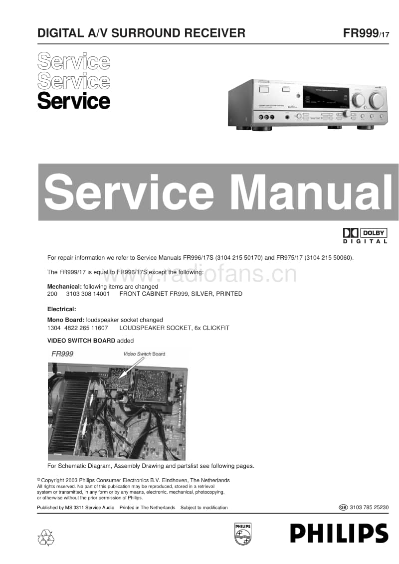Philips-FR-999-Service-Manual电路原理图.pdf_第1页