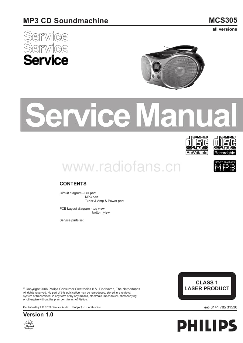Philips-MCS-305-Service-Manual电路原理图.pdf_第1页