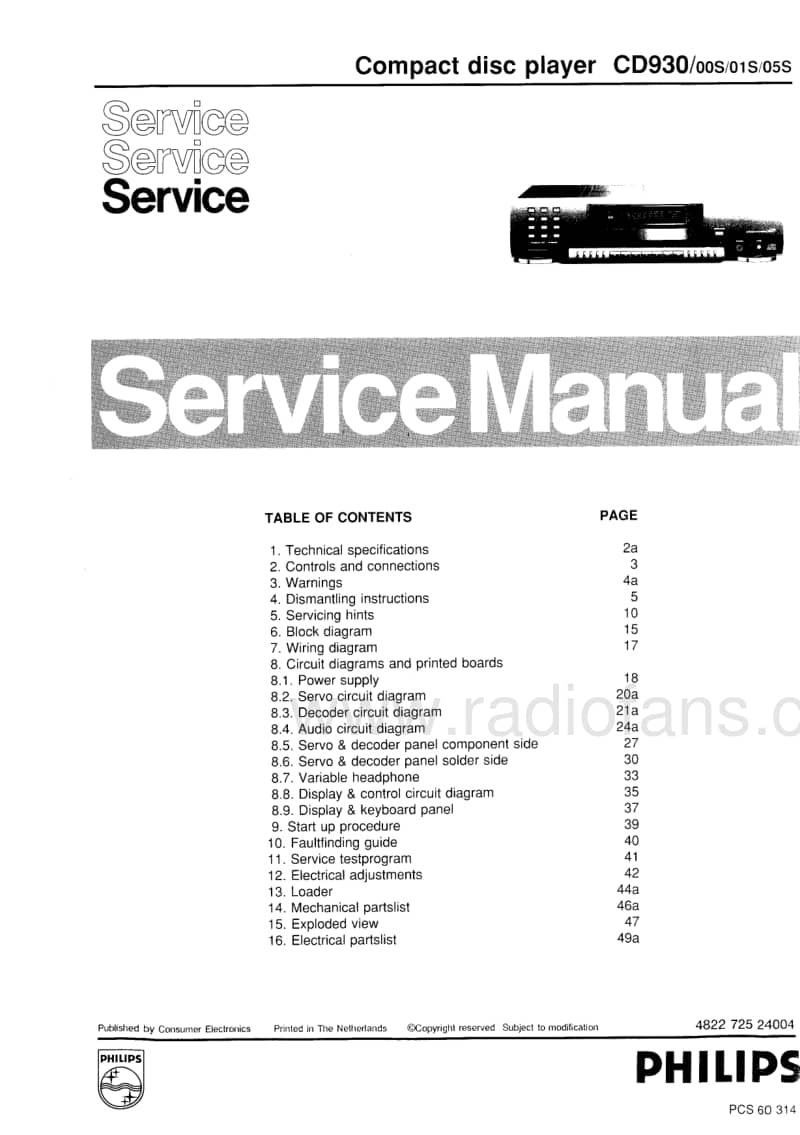 Philips-CD-930-Service-Manual电路原理图.pdf_第1页