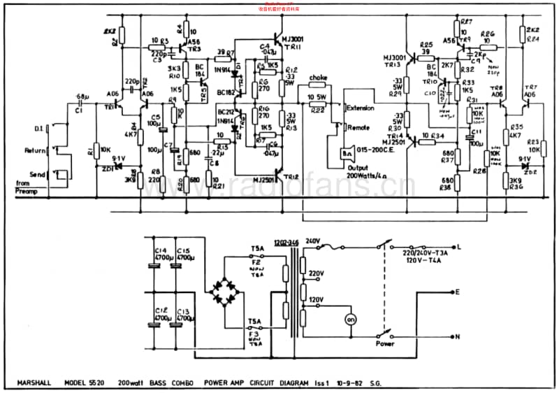 Marshall-5520-200W-Power-Amp-Bass-Combo-Schematic电路原理图.pdf_第1页