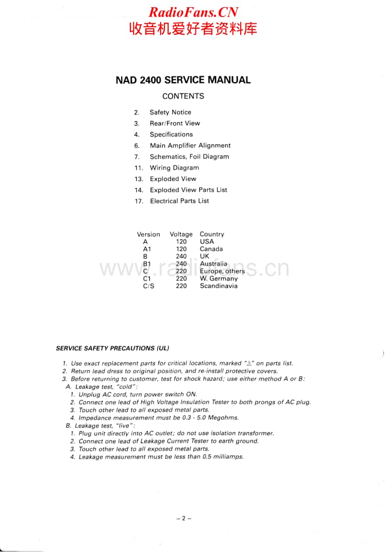 Nad-2400-Service-Manual电路原理图.pdf_第2页