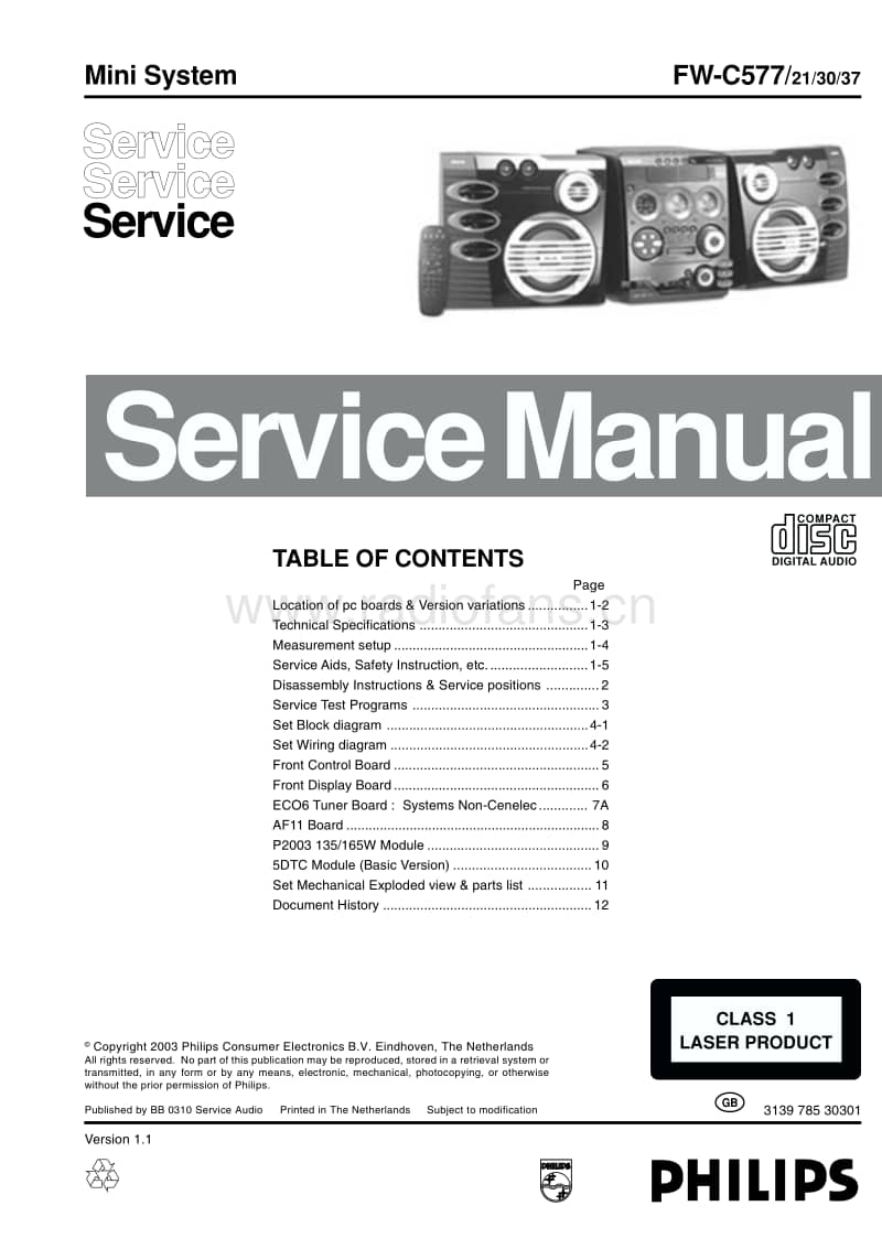 Philips-FWC-577-FWC-579-Service-Manual电路原理图.pdf_第1页
