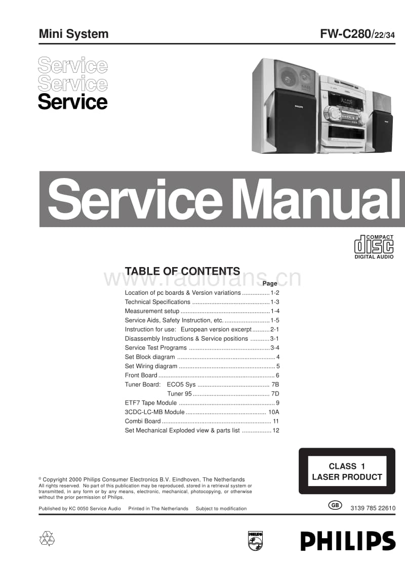 Philips-FWC-280-Service-Manual电路原理图.pdf_第1页