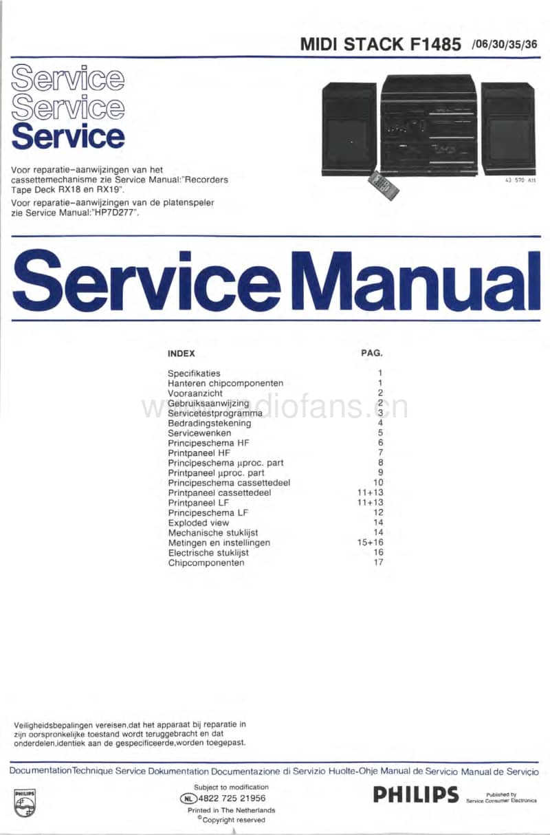 Philips-F-1485-Service-Manual电路原理图.pdf_第1页