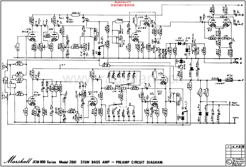 Marshall-2001-375W-Bass-Amp-Pre-1-Schematic电路原理图.pdf_第1页