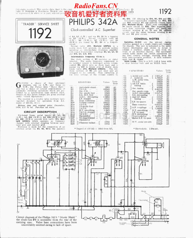 Philips-342-A-Service-Manual电路原理图.pdf_第1页