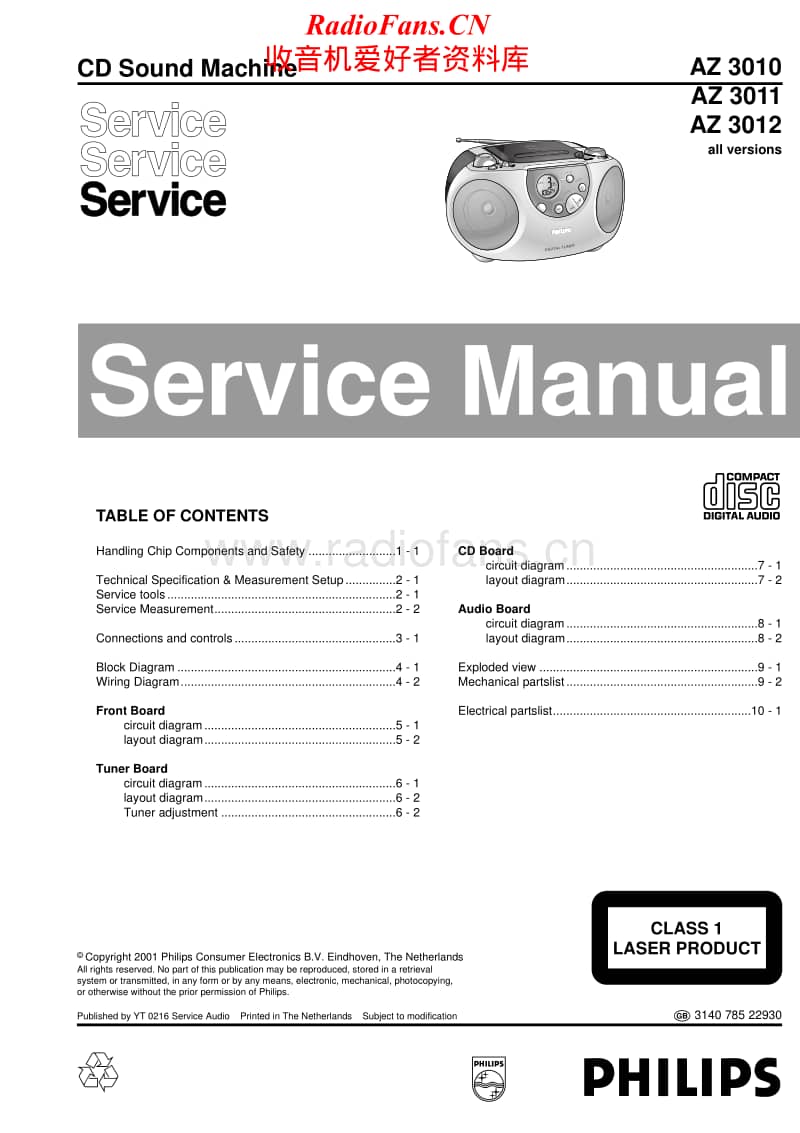 Philips-AZ-3011-Service-Manual电路原理图.pdf_第1页