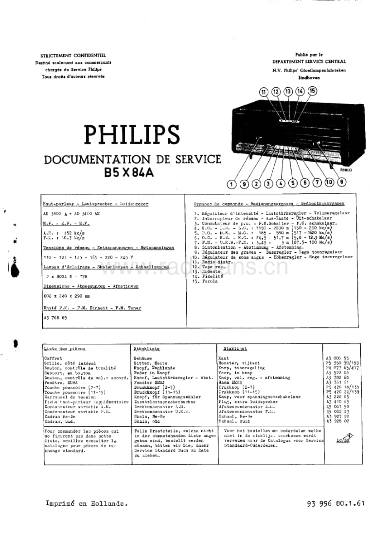 Philips-B-5-X-84-A-Service-Manual电路原理图.pdf_第1页