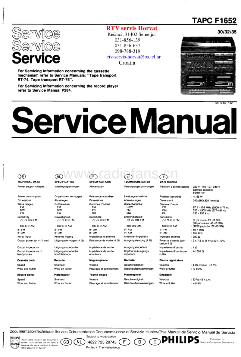 Philips-F-1652-Service-Manual电路原理图.pdf_第1页