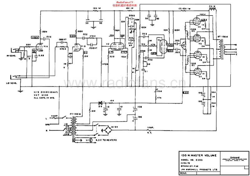 Marshall-2203-100W-Schematic电路原理图.pdf_第1页