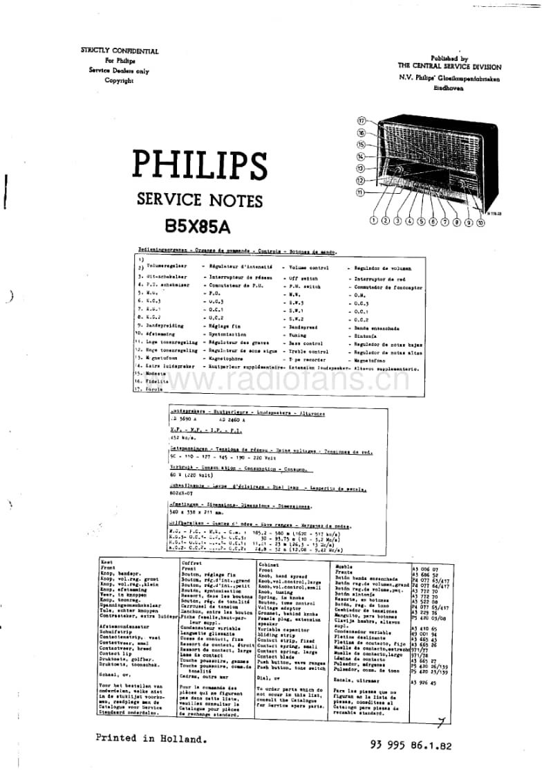 Philips-B-5-X-85-A-Service-Manual电路原理图.pdf_第1页