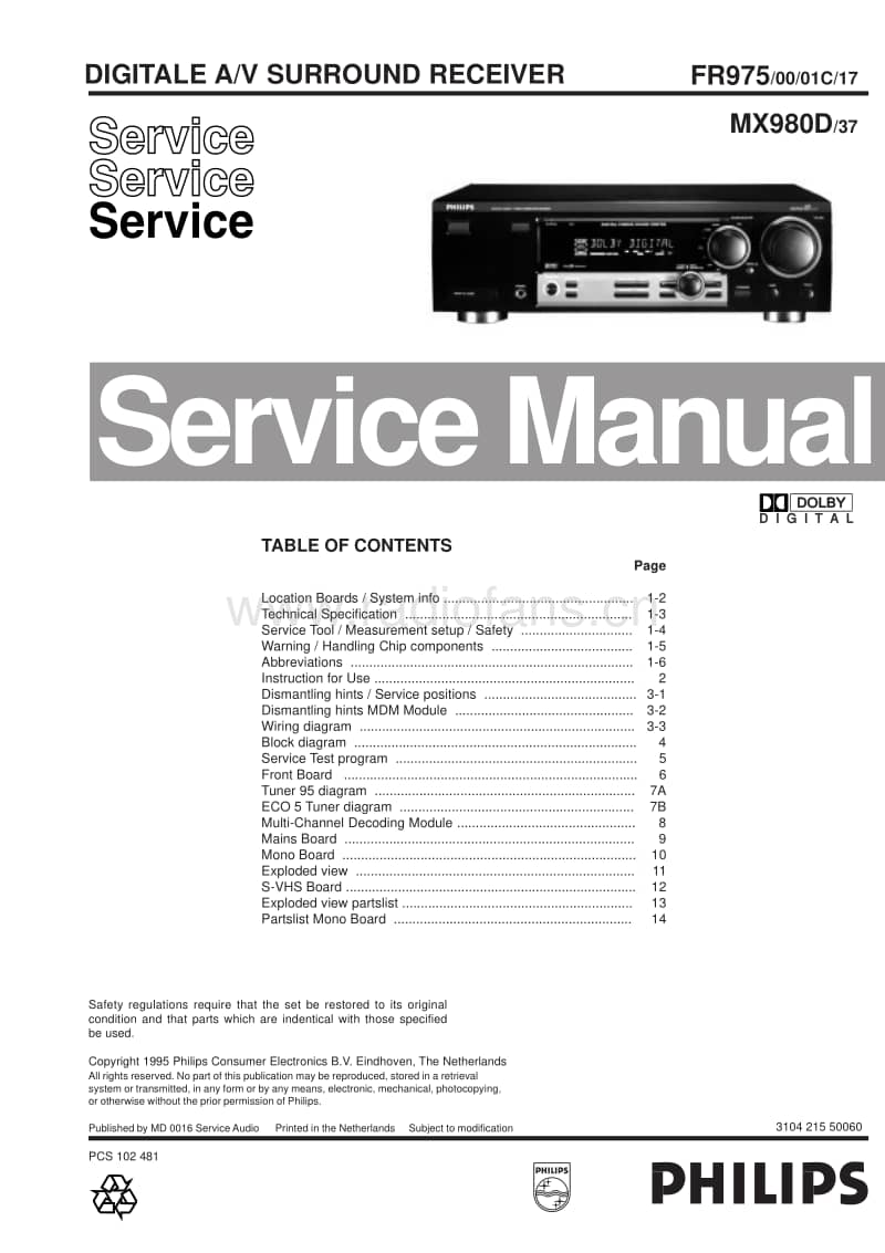 Philips-FR-975-Service-Manual电路原理图.pdf_第1页