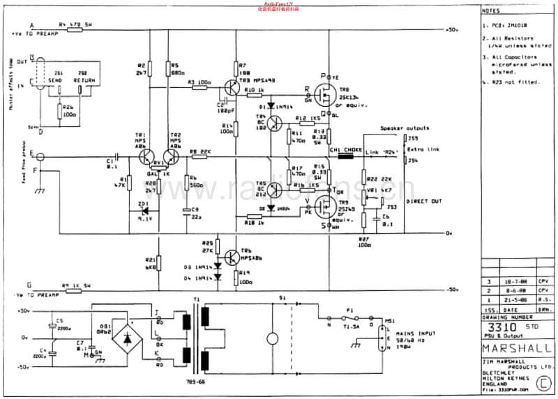 Marshall-3310-Pwr-Schematic电路原理图.pdf_第1页