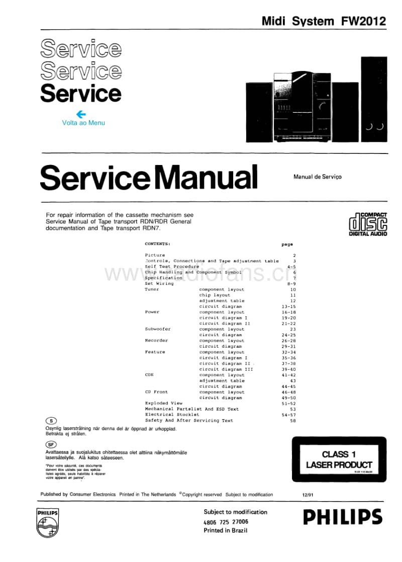 Philips-FW-2012-Service-Manual电路原理图.pdf_第1页
