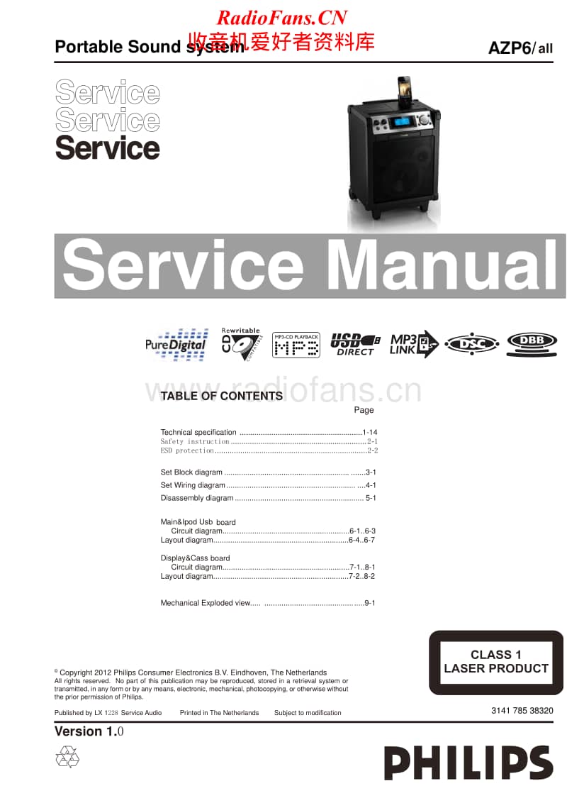 Philips-AZP-6-Service-Manual电路原理图.pdf_第1页