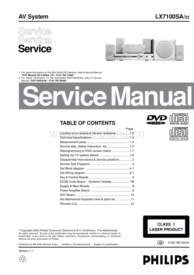 Philips-LX-7100-SA-Service-Manual电路原理图.pdf_第1页