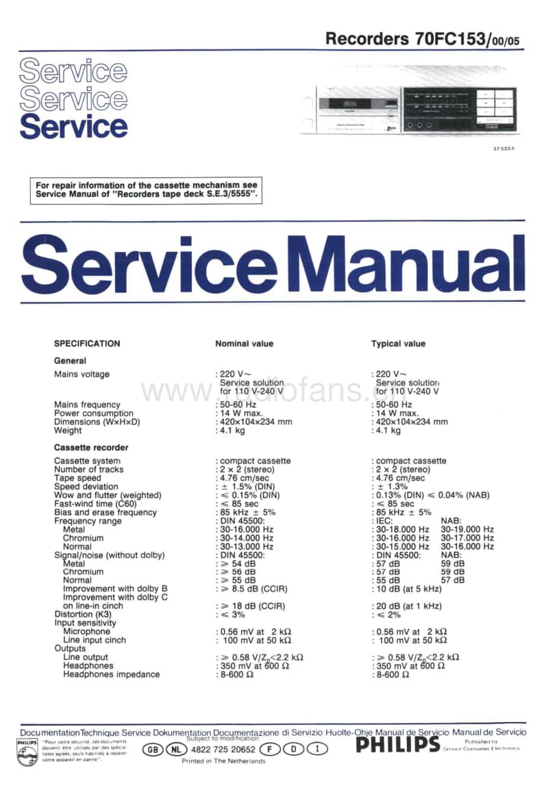 Philips-FC-153-Service-Manual电路原理图.pdf_第1页