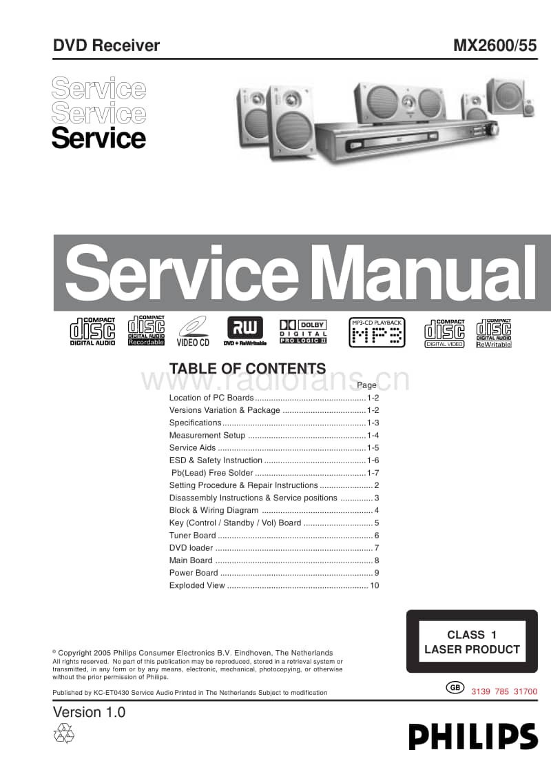 Philips-MX-2600-Service-Manual电路原理图.pdf_第1页