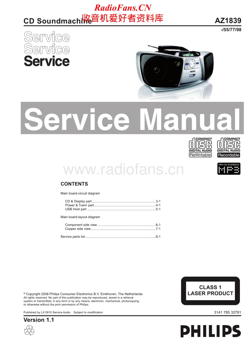 Philips-AZ-1839-Service-Manual电路原理图.pdf_第1页