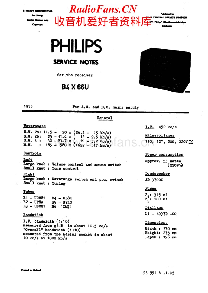 Philips-B-4-X-66-U-Service-Manual电路原理图.pdf_第1页