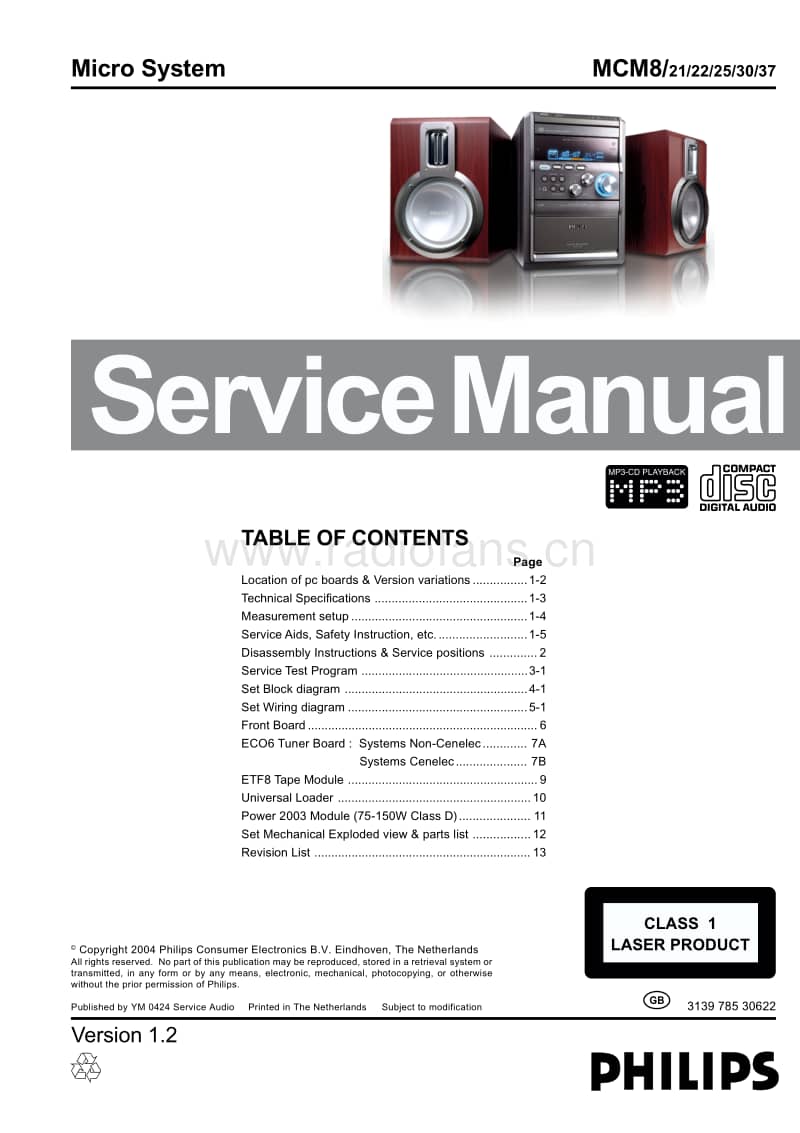 Philips-MCM-8-Service-Manual电路原理图.pdf_第1页