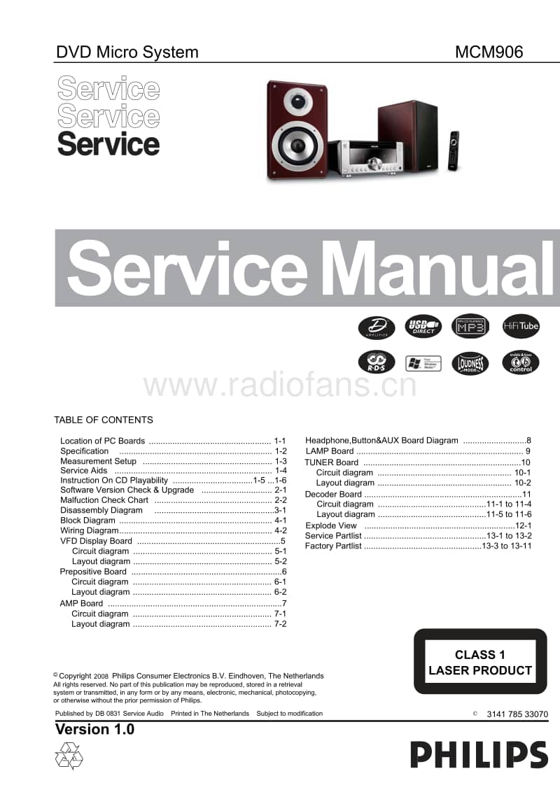 Philips-MCM-906-Service-Manual电路原理图.pdf_第1页