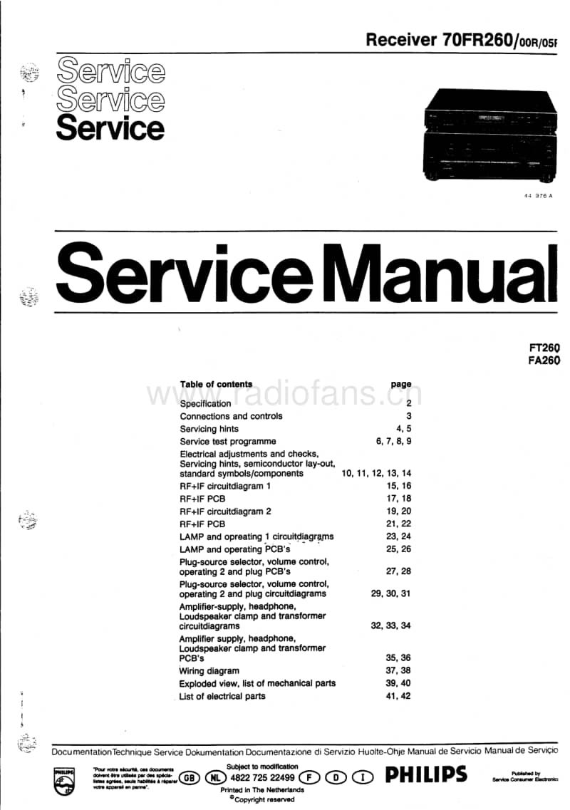 Philips-FR-260-Service-Manual电路原理图.pdf_第1页