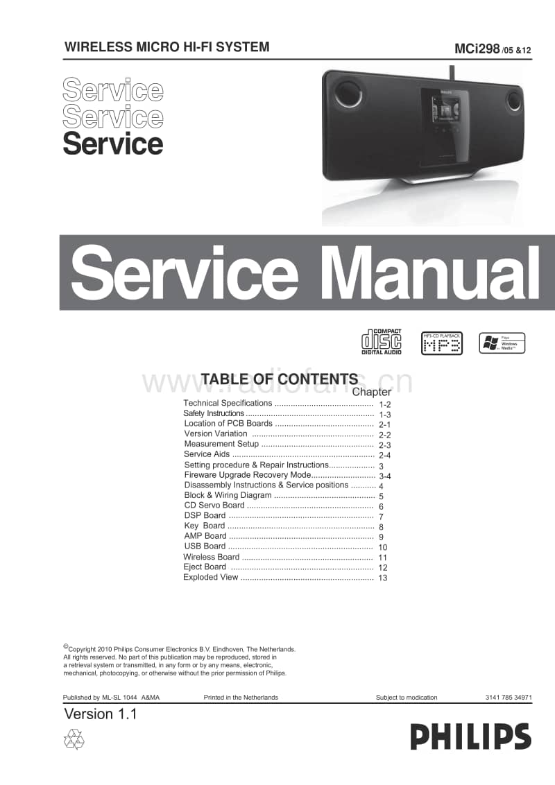Philips-MCI-298-Service-Manual电路原理图.pdf_第1页