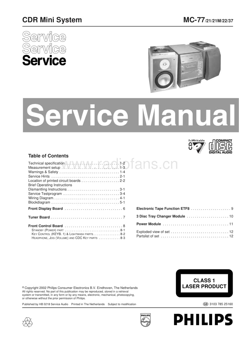 Philips-MC-77-Service-Manual电路原理图.pdf_第1页