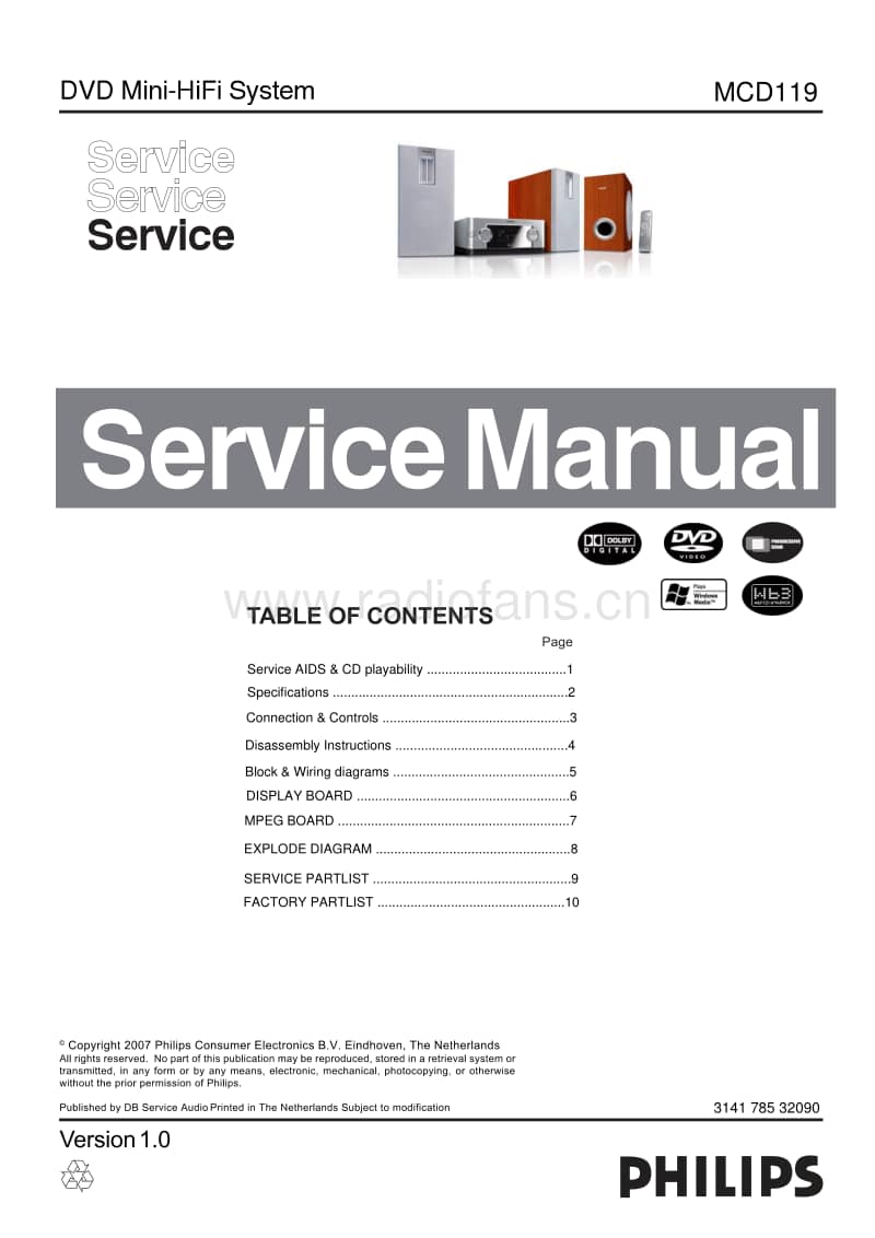 Philips-MCD-119-Service-Manual电路原理图.pdf_第1页