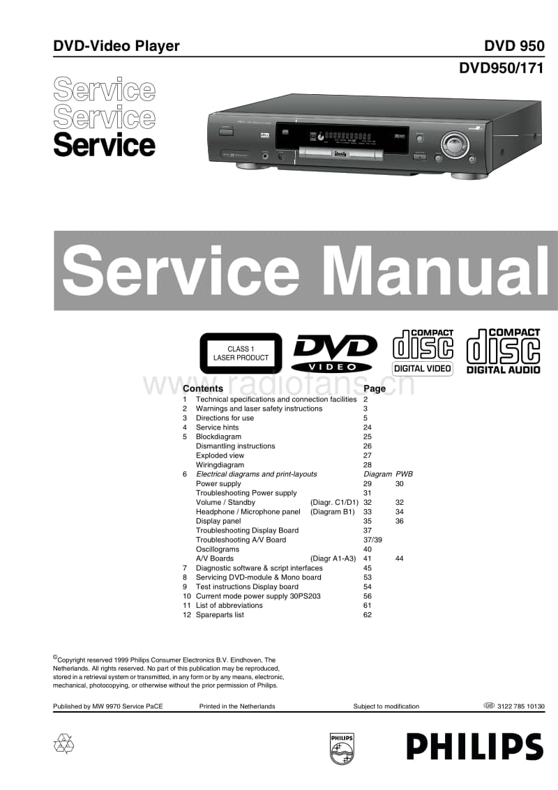Philips-DVD-950-Service-Manual电路原理图.pdf_第1页