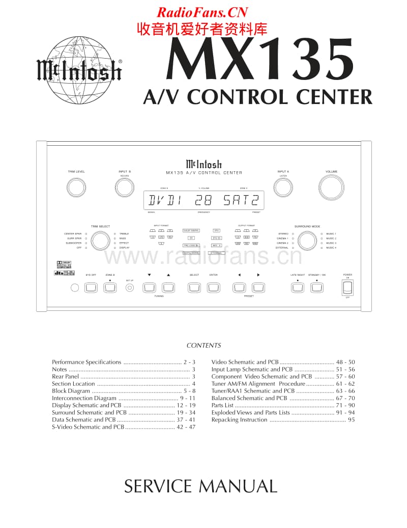 McIntosh-MX-135-Service-Manual电路原理图.pdf_第1页