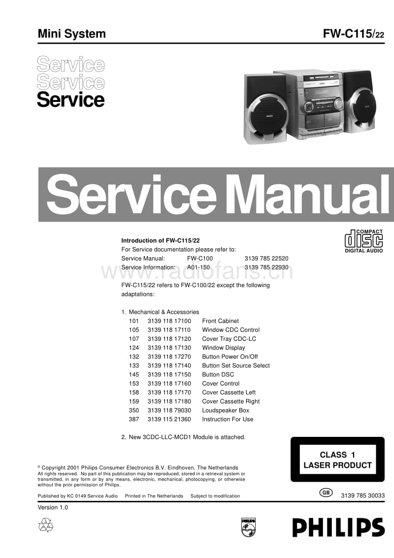 Philips-FWC-115-Service-Manual电路原理图.pdf_第1页