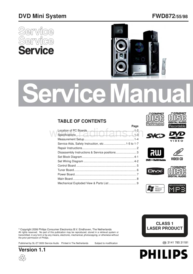 Philips-FWD-872-Service-Manual电路原理图.pdf_第1页