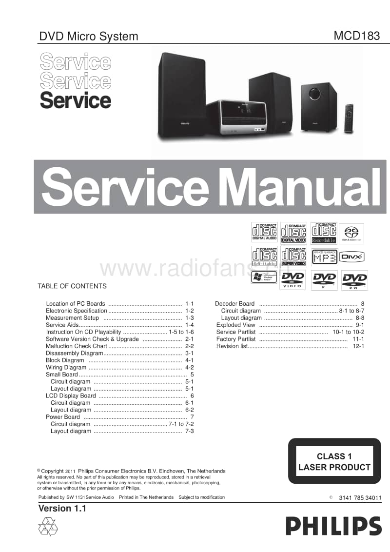 Philips-MCD-183-Service-Manual电路原理图.pdf_第1页
