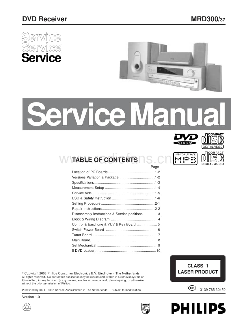 Philips-MRD-300-Service-Manual电路原理图.pdf_第1页