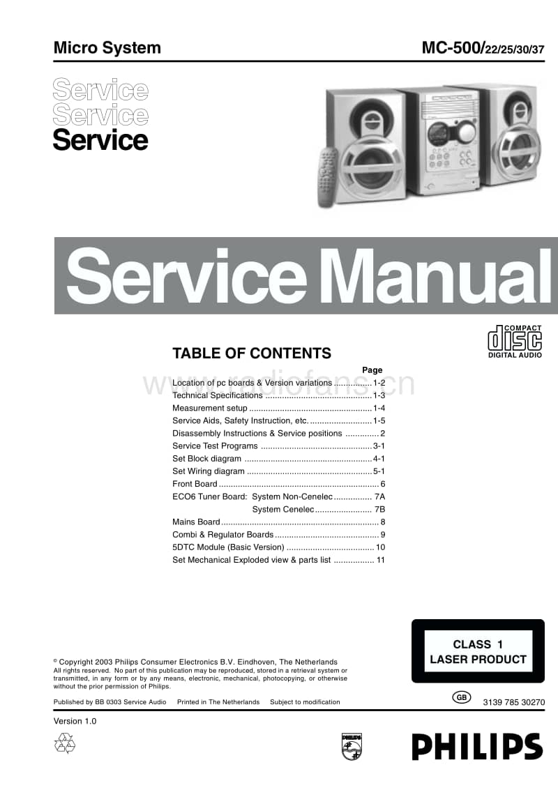Philips-MC-500-Service-Manual电路原理图.pdf_第1页