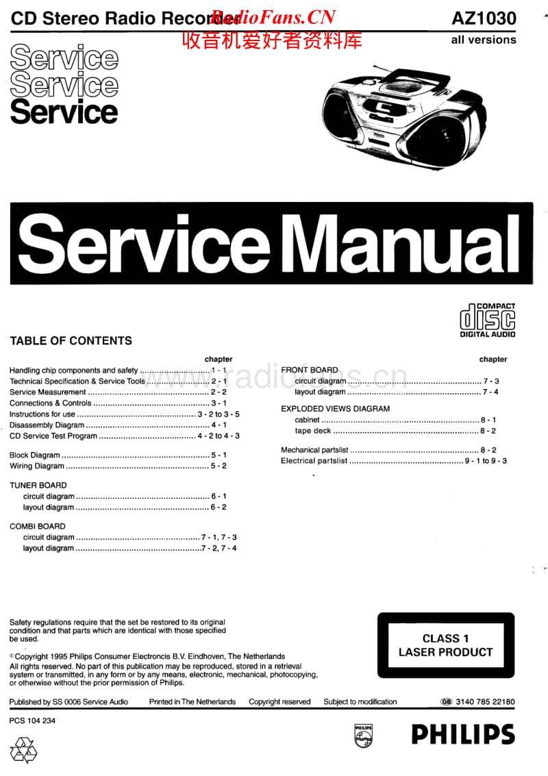 Philips-AZ-1030-Service-Manual电路原理图.pdf_第1页