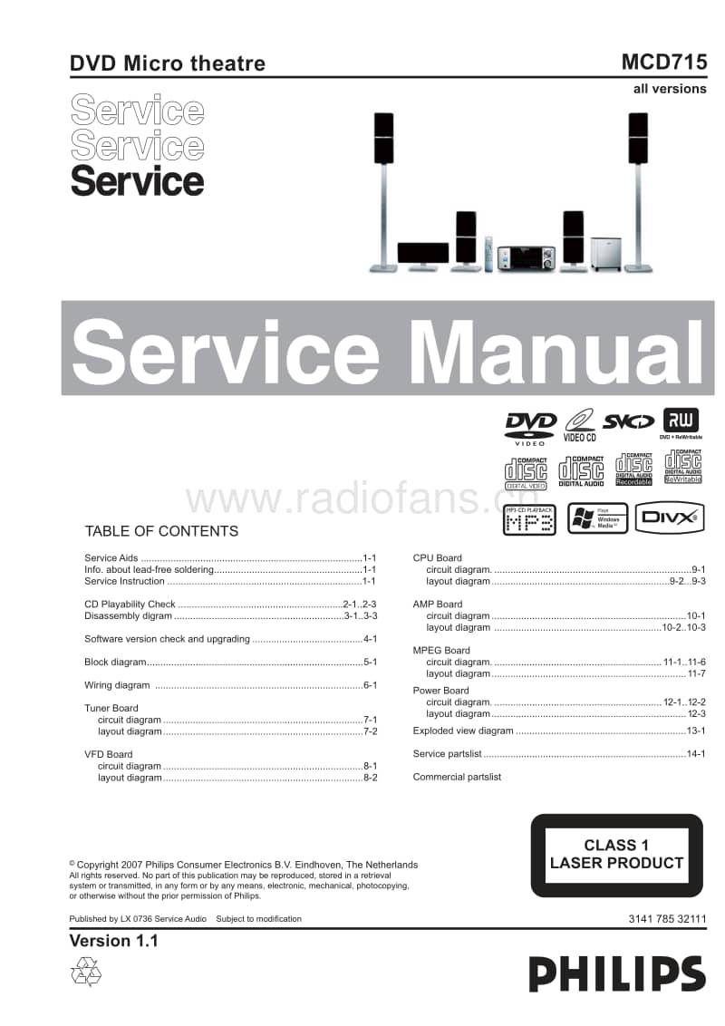 Philips-MCD-715-Service-Manual电路原理图.pdf_第1页
