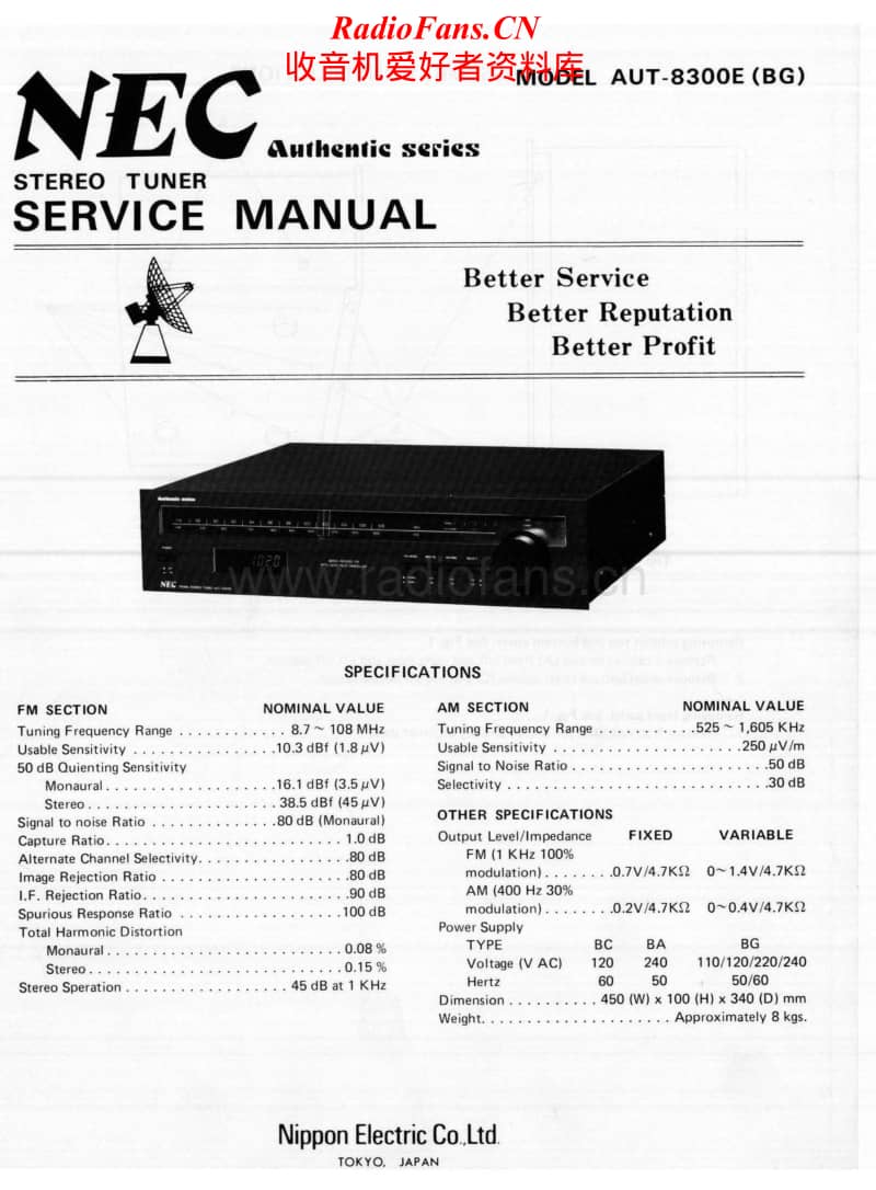 Nec-AUT-8300E-Service-Manual电路原理图.pdf_第1页