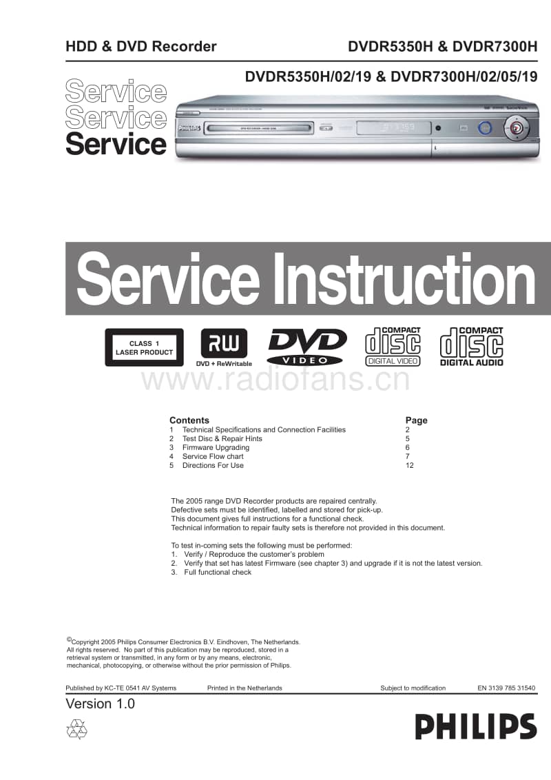 Philips-DVDR-5350-H-Service-Manual电路原理图.pdf_第1页