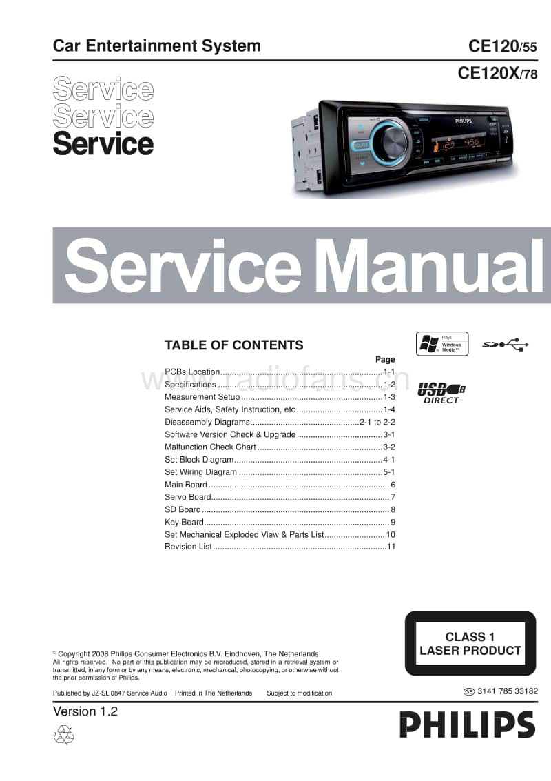 Philips-CE-120-CE-120-X-Service-Manual电路原理图.pdf_第1页